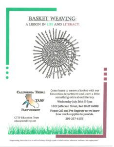 CTTP Basket Weaving Workshop 7-26-23 flyer