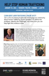 flyer about Help Stop Human Trafficking event 1-25-24